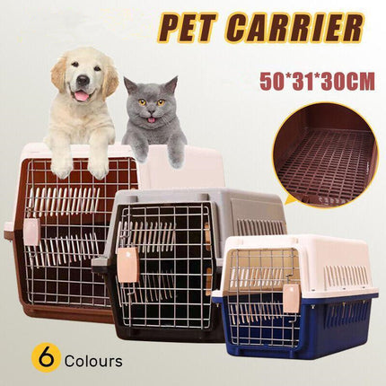 Portable Pet Travel Carrier Crate for Dog Cat Rabbit Ventilated Transport Box - Blue V528-PETAIRBO-BLUE-S-86566