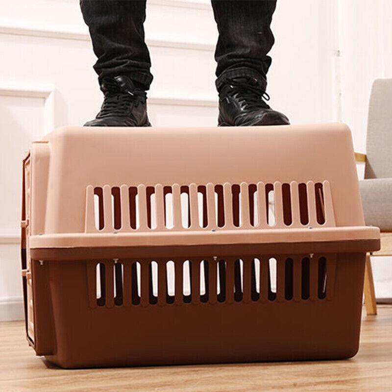 Portable Pet Travel Carrier Crate for Dog Cat Rabbit Ventilated Transport Box - Orange V528-PETAIRBO-ORANGE-S-77495