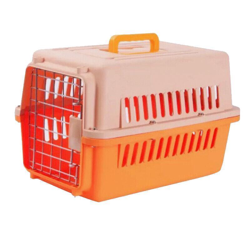 Portable Pet Travel Carrier Crate for Dog Cat Rabbit Ventilated Transport Box - Orange V528-PETAIRBO-ORANGE-S-77495