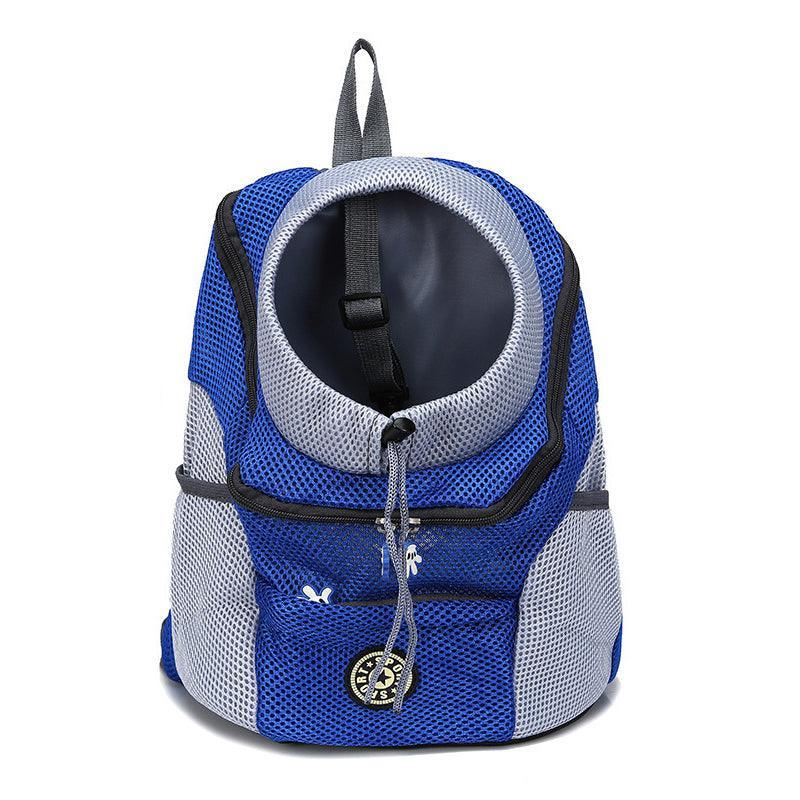 L Size Puppy Travel Mesh Pet Dog Carrier Backpack Front Travel Portable Shoulder Bag - Blue V528-PETBACKPACK-L-BLUE-25662