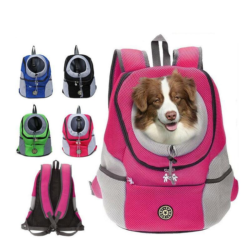 L Size Puppy Travel Mesh Pet Dog Carrier Backpack Front Travel Portable Shoulder Bag - Rose Red V528-PETBACKPACK-L-ROSERED-40274