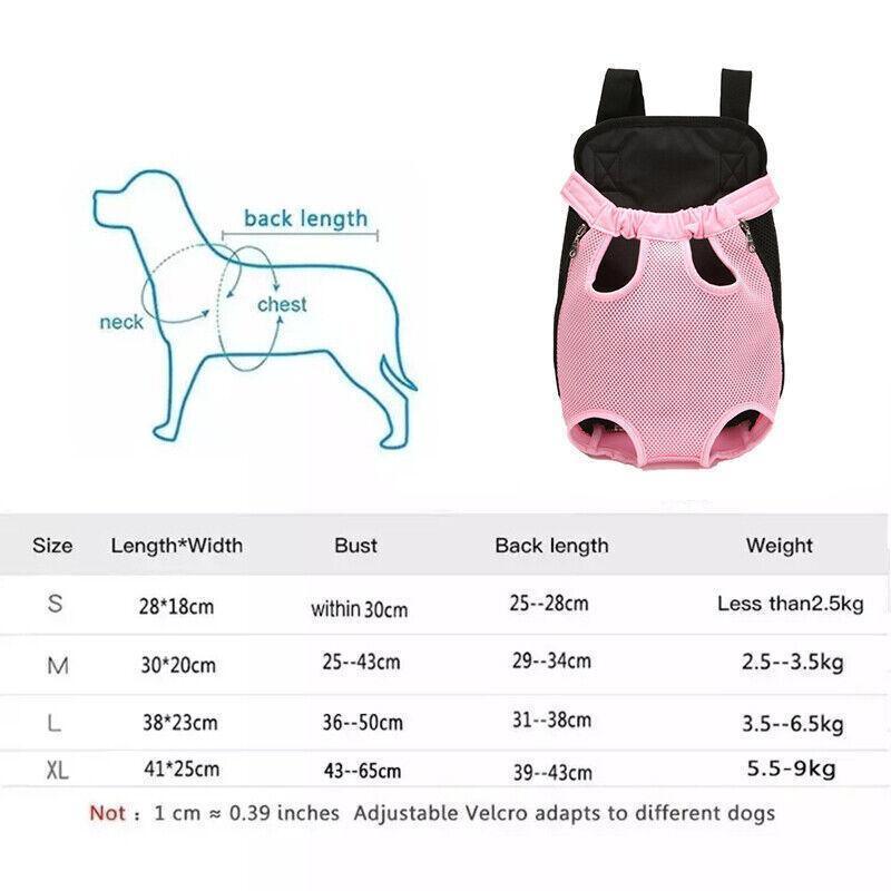 S Size Pet Carrier Dog Cat Puppy Front Back Backpack Shoulder Carry Sling Pouch Bag - Pink V528-PETBACKPACK-PINK-S-40027