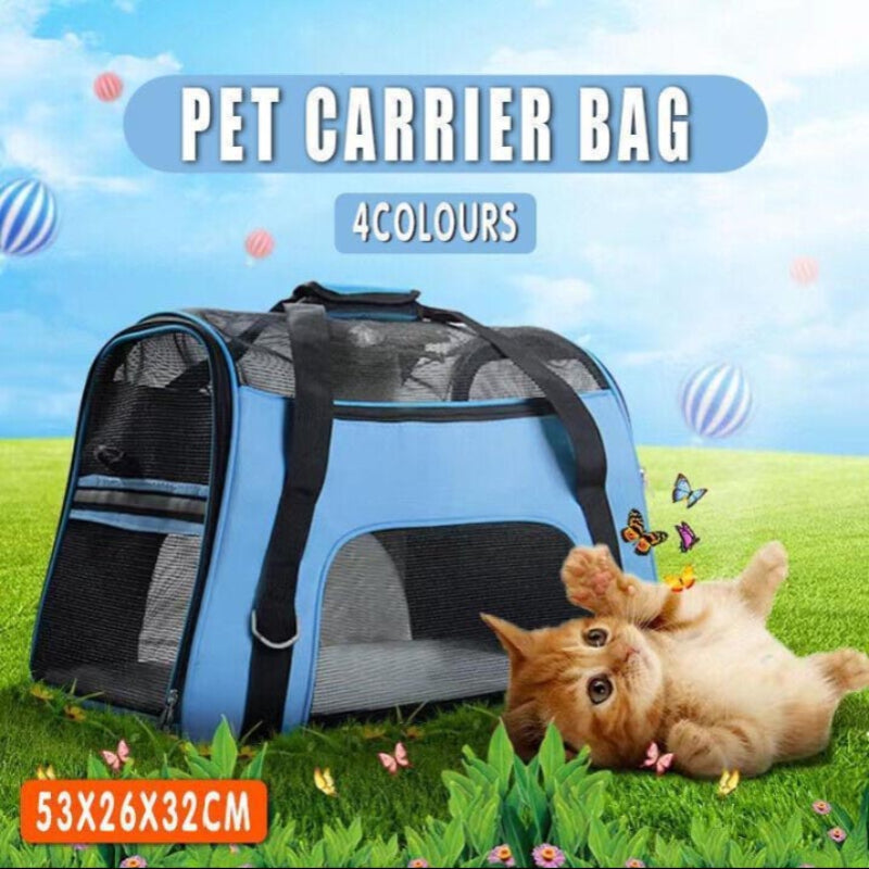 Pet Carrier Bag Portable Large Cat Dog Comfort Tote Travel Bag Airline Approved - Black V528-PETBAG-BLACK-37429