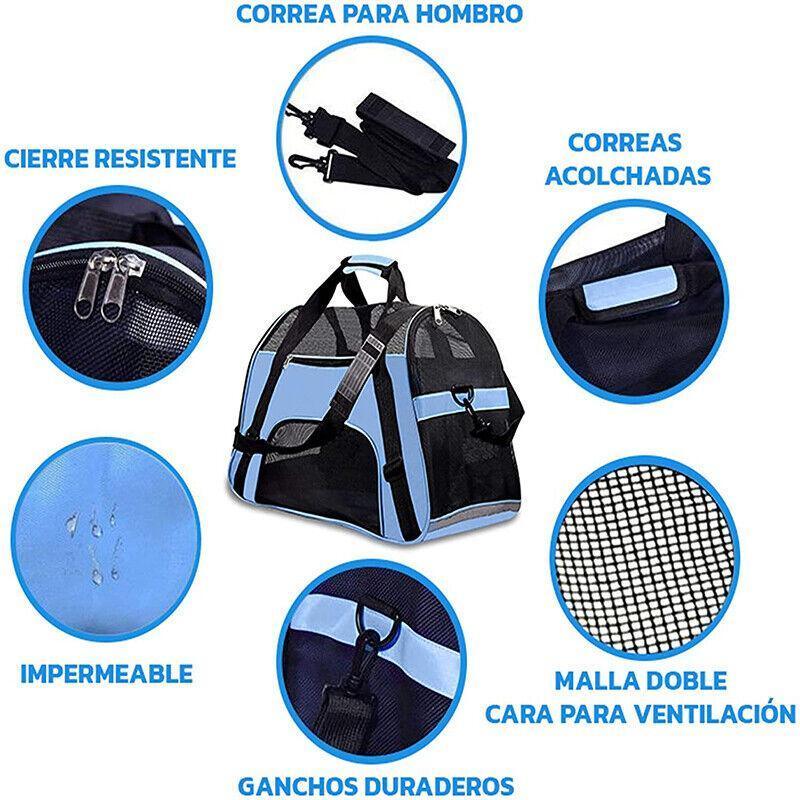 Pet Carrier Bag Portable Large Cat Dog Comfort Tote Travel Bag Airline Approved - Blue V528-PETBAG-BLUE-54551