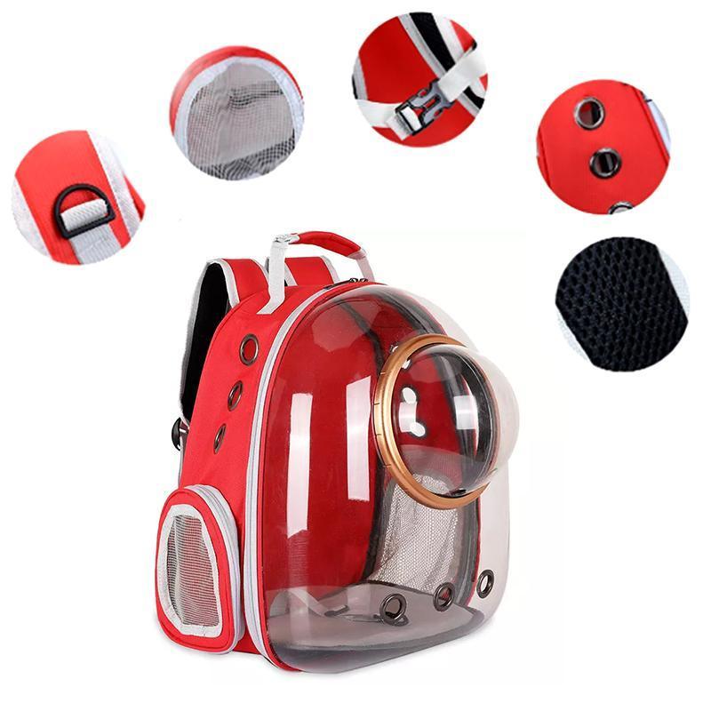 Travel Space Capsule Dog Cat Bag Breathable Outdoor Pet Backpack Carrier - Grey V528-PETBAG-GREY-55532