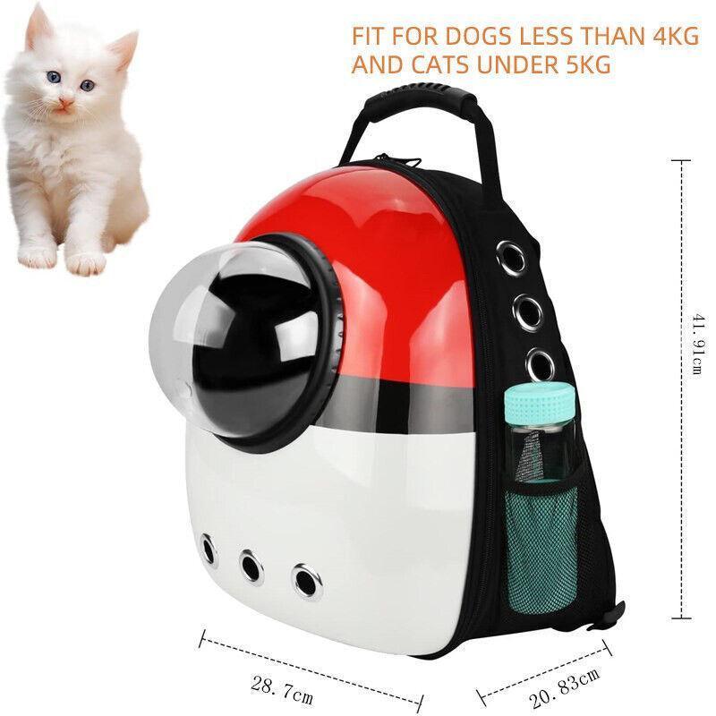 Cat Dog Backpack Carrier Breathable Pet Carrier Bag for Outdoor Travel - Red with White V528-PETBAG-REDWITHWHITE-19157