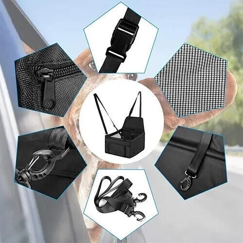 Pet Car Booster Seat Travel Carrier Basket for Cats Dogs with Secure Design - Grey V528-PETBASKET-GREY-365241