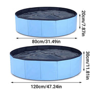 Pet Swimming Pool Foldable Portable Pool for Dogs Outdoor Summer Play - Blue-120x30cm V528-PETBATH-LIGHTDARKBLUE-120-30-206089