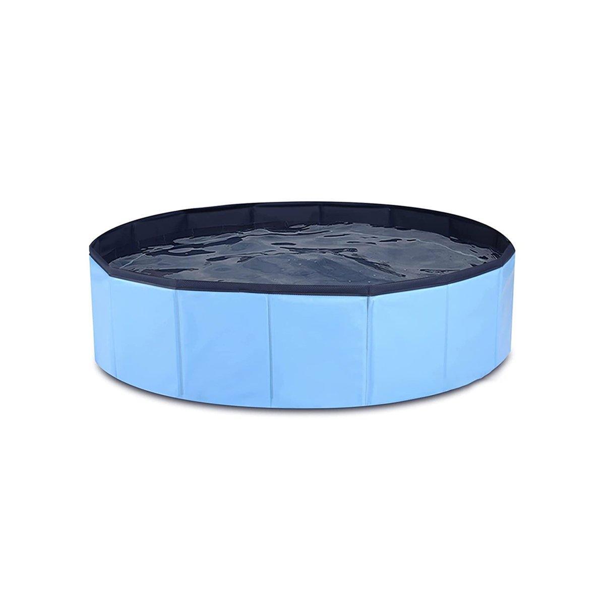 Pet Swimming Pool Foldable Portable Pool for Dogs Outdoor Summer Play - Blue-120x30cm V528-PETBATH-LIGHTDARKBLUE-120-30-206089