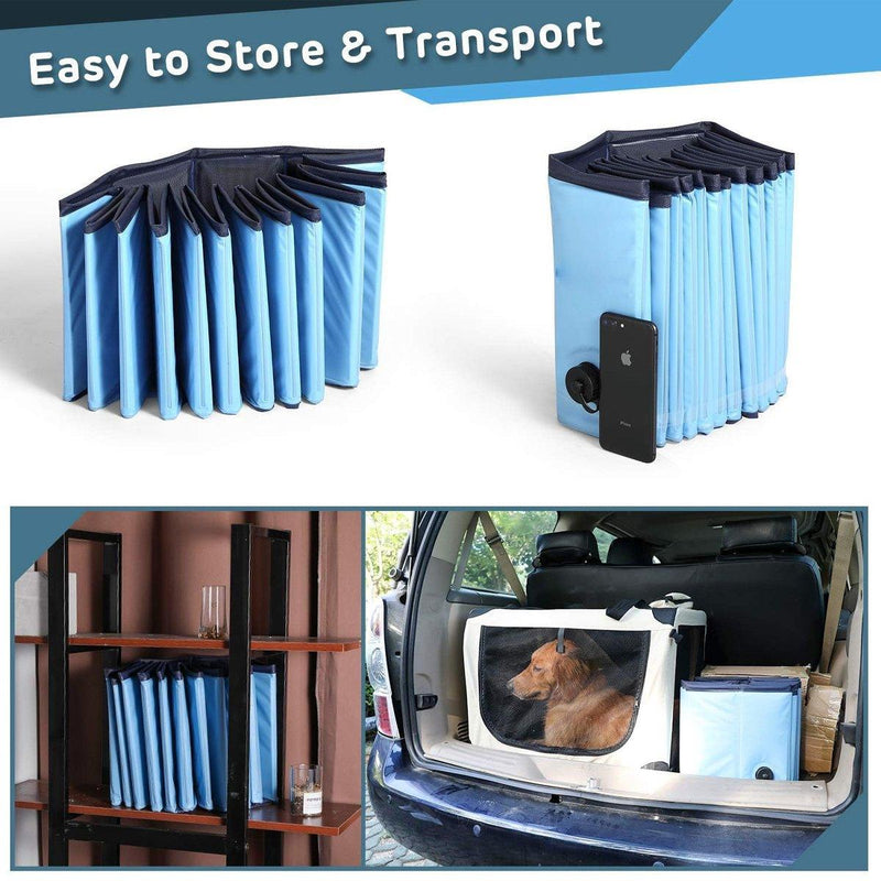 Pet Swimming Pool Foldable Portable Pool for Dogs Outdoor Summer Play - Blue-120x30cm V528-PETBATH-LIGHTDARKBLUE-120-30-206089