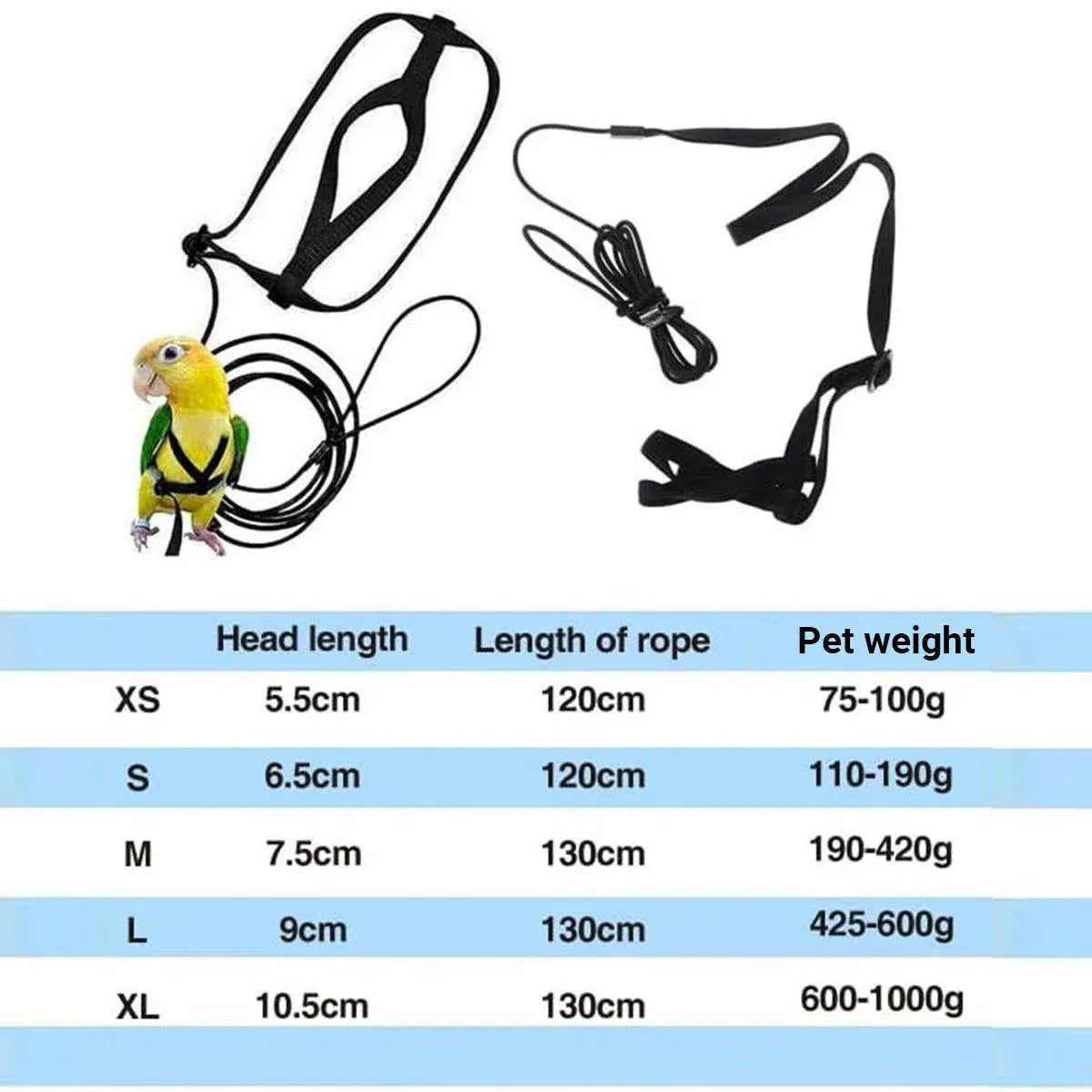 M Pet Parrot Bird Harness Lead Leash Flying Training Rope Cockatiel Outdoor - Red V528-PETBIRDROPE-RED-M-55558