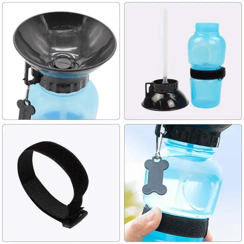 500Ml Dog Cat Water Drinking Bottle Detachable Travel Cup Portable Pet Feeder - Blue V528-PETBOTTLE-BLUE-126967