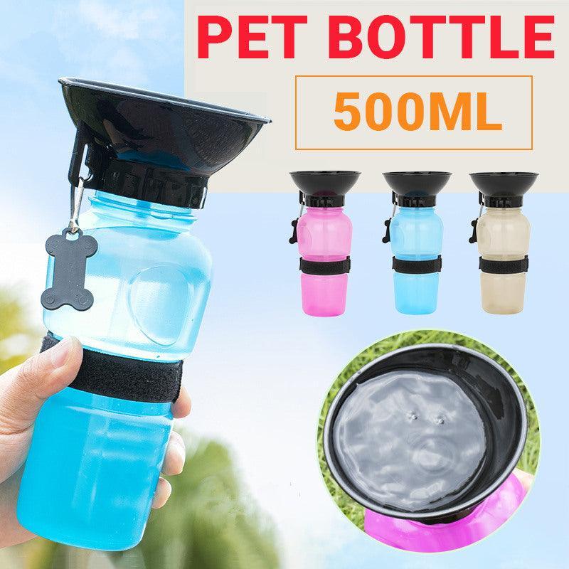 500Ml Dog Cat Water Drinking Bottle Detachable Travel Cup Portable Pet Feeder - Grey V528-PETBOTTLE-GREY-193309