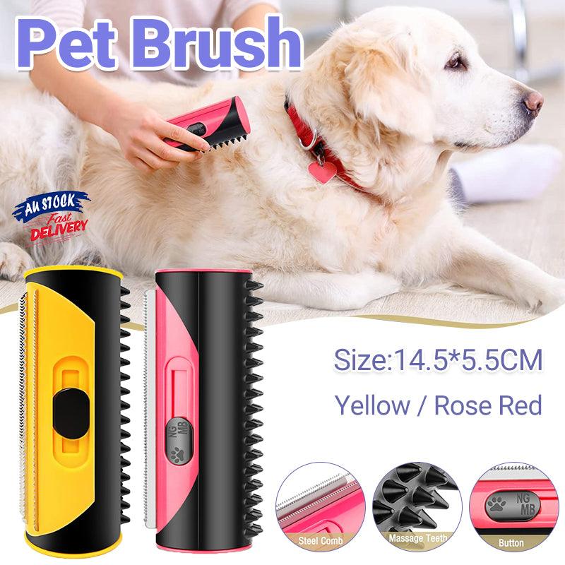 Pet Dog Cat Hair Fur Deshedding Shedding Trimmer Tool Grooming Roll Comb Brush - Red V528-PETBRUSH-RED-787731
