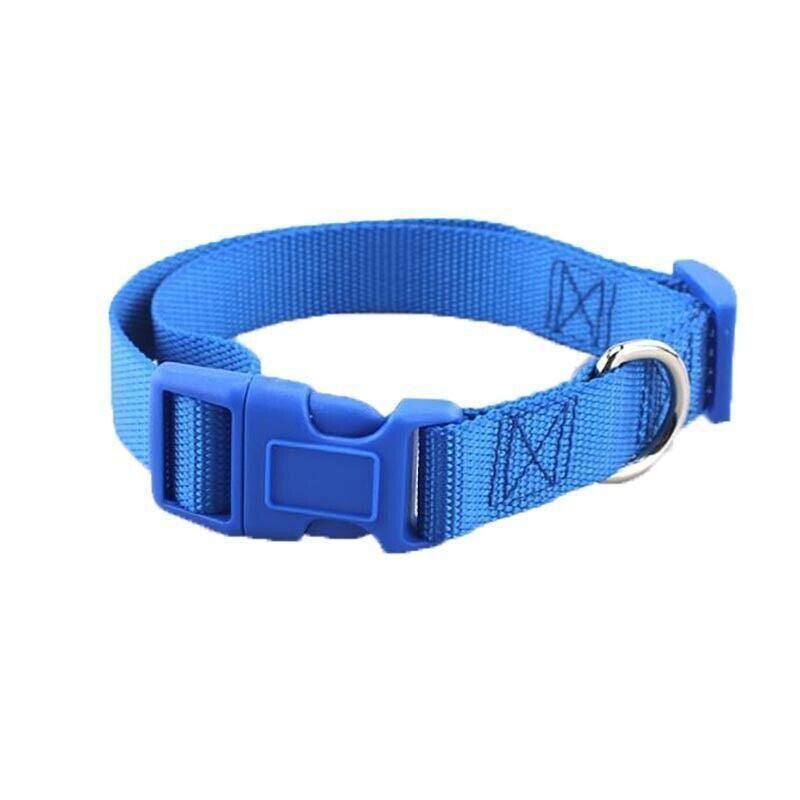 L Size Dog Puppy Pet Collar Adjustable Nylon Toy Large Pink Blue Red Black - Blue V528-PETCOLLAR-BLUE-L-985241