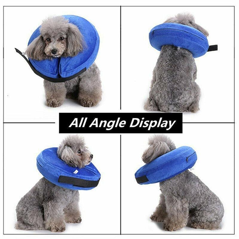 Blue Pet Dog Inflatable Soft Healing Collar Cone Wound Medical Cat Protective Jackets - S (22*23CM) V528-PETCOLLAR-BLUE-S-320548