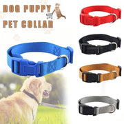 L Size Dog Puppy Pet Collar Adjustable Nylon Toy Large Pink Blue Red Black - Grey V528-PETCOLLAR-GREY-L-325784