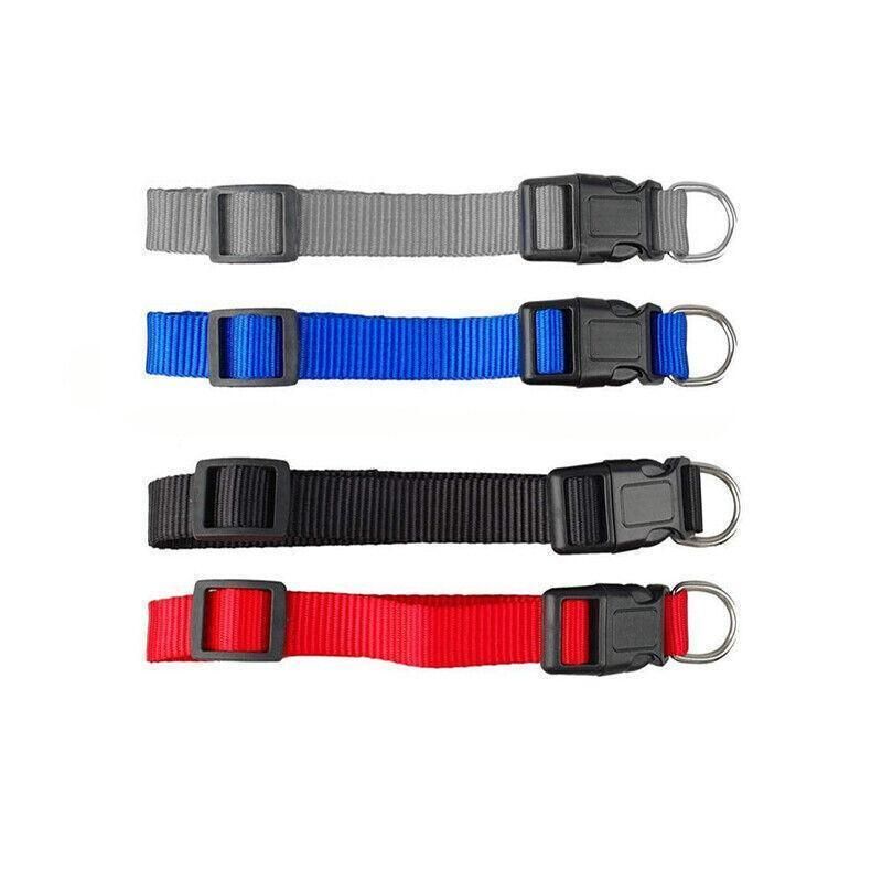 L Size Dog Puppy Pet Collar Adjustable Nylon Toy Large Pink Blue Red Black - Grey V528-PETCOLLAR-GREY-L-325784