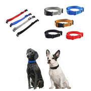 L Size Dog Puppy Pet Collar Adjustable Nylon Toy Large Pink Blue Red Black - Grey V528-PETCOLLAR-GREY-L-325784