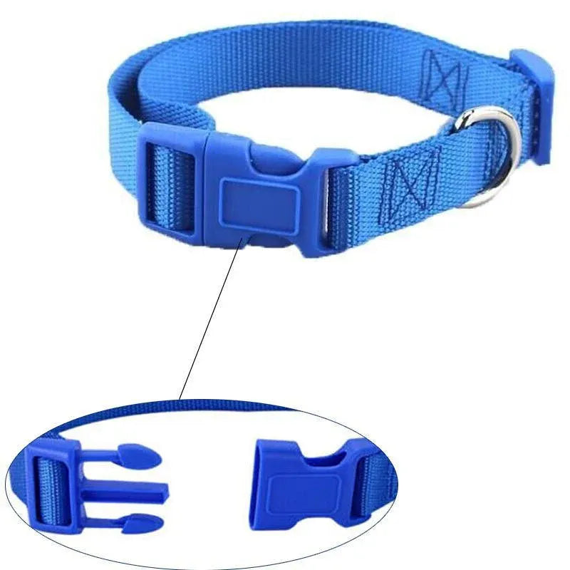 L Size Dog Puppy Pet Collar Adjustable Nylon Toy Large Pink Blue Red Black - Grey V528-PETCOLLAR-GREY-L-325784