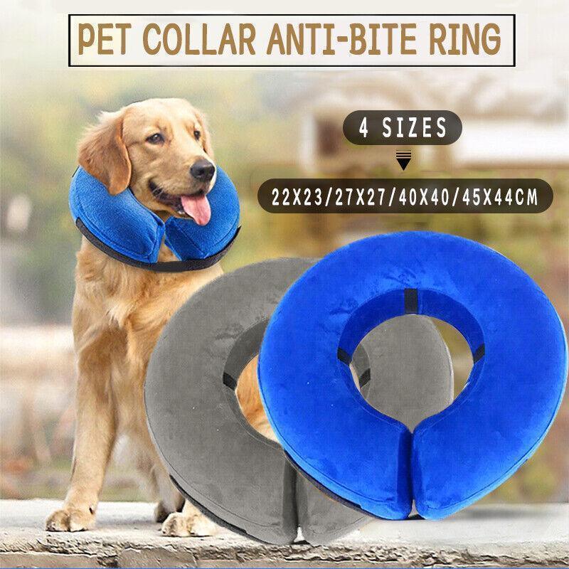 Grey Pet Dog Inflatable Soft Healing Collar Cone Wound Medical Cat Protective Jackets - L (40*40CM) V528-PETCOLLAR-GREY-L-365410