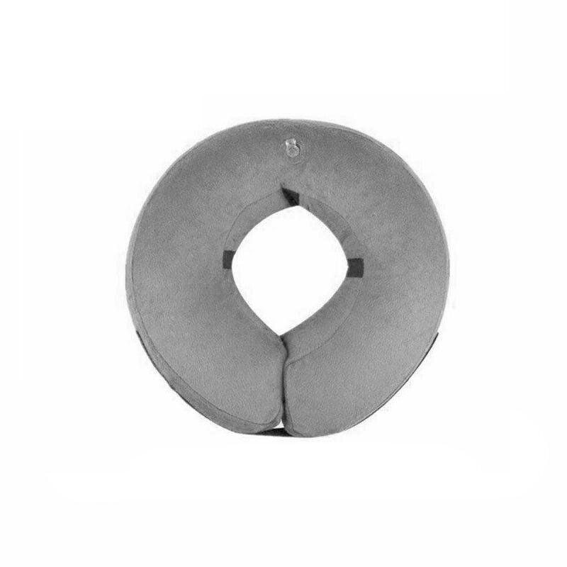 Grey Pet Dog Inflatable Soft Healing Collar Cone Wound Medical Cat Protective Jackets - XL (45*44CM) V528-PETCOLLAR-GREY-L-874105