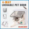4-Way Safe Lockable Locking Pet Cat Dog Door Brushy Flap Screen L Large Size V528-PETDOOR-45592