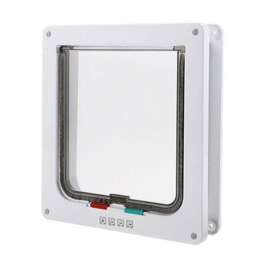 4-Way Safe Lockable Locking Pet Cat Dog Door Brushy Flap Screen L Large Size V528-PETDOOR-45592
