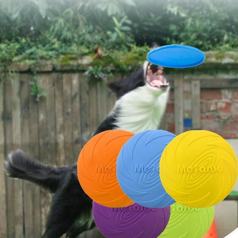 Frisbee Toy for Dogs Outdoor Fetch Training Soft Rubber Pet Flying Disc 18cm - Blue V528-PETFRISBEE-BLUE-52072
