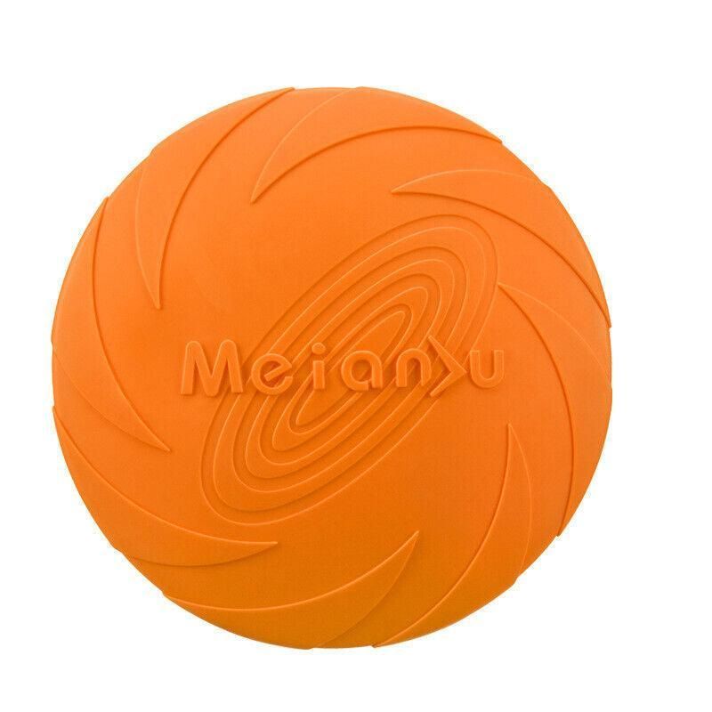 Frisbee Toy for Dogs Outdoor Fetch Training Soft Rubber Pet Flying Disc 18cm - Orange V528-PETFRISBEE-ORANGE-69642