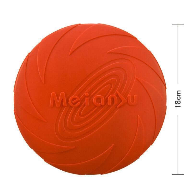 Frisbee Toy for Dogs Outdoor Fetch Training Soft Rubber Pet Flying Disc 18cm - Orange V528-PETFRISBEE-ORANGE-69642