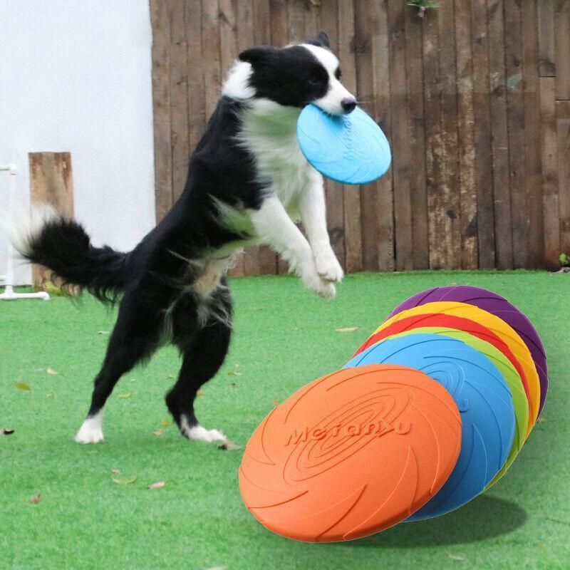 Frisbee Toy for Dogs Outdoor Fetch Training Soft Rubber Pet Flying Disc 18cm - Orange V528-PETFRISBEE-ORANGE-69642