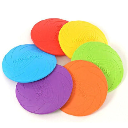 Frisbee Toy for Dogs Outdoor Fetch Training Soft Rubber Pet Flying Disc 18cm - Orange V528-PETFRISBEE-ORANGE-69642