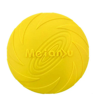 Frisbee Toy for Dogs Outdoor Fetch Training Soft Rubber Pet Flying Disc 18cm - Yellow V528-PETFRISBEE-YELLOW-77485