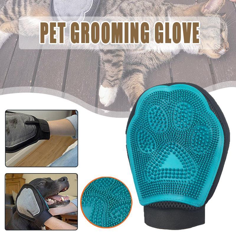 2 in 1 Pet Grooming Glove Deshedding Mitt for Cats and Dogs Hair Removal V528-PETGLOVES-852010