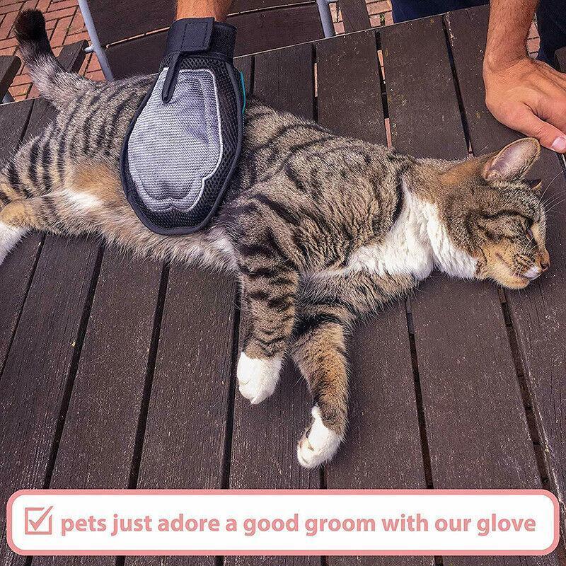 2 in 1 Pet Grooming Glove Deshedding Mitt for Cats and Dogs Hair Removal V528-PETGLOVES-852010