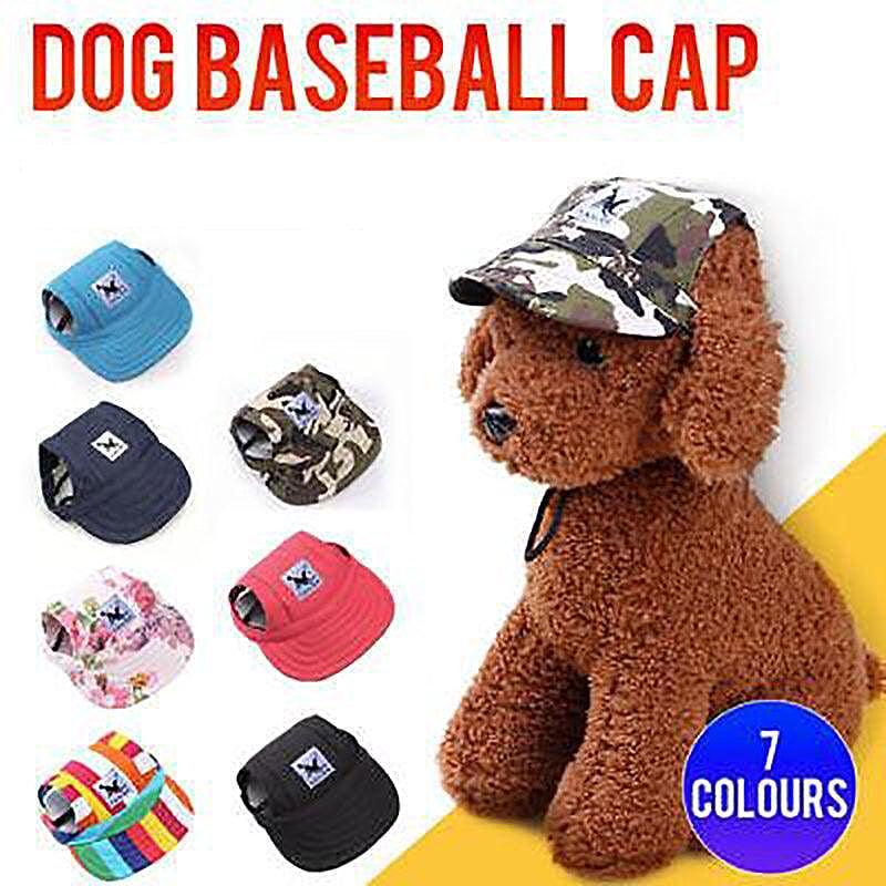 Dog Baseball Cap Outdoor Pet Sun Hat Summer Canvas Visor Puppy S Size - Flower V528-PETHAT-FLOWER-S-40007