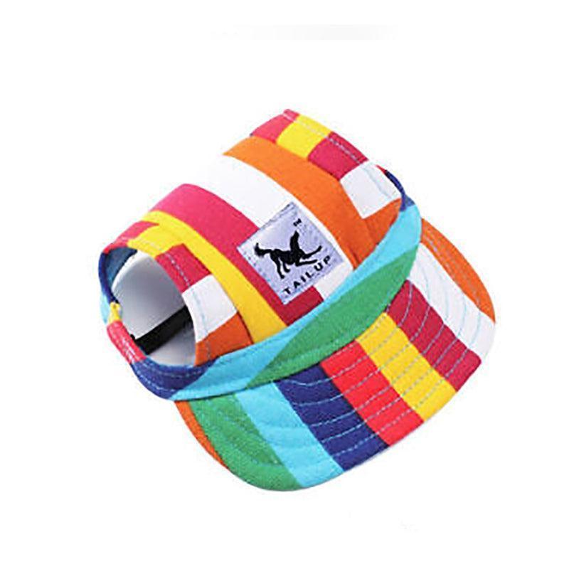 Dog Baseball Cap Outdoor Pet Sun Hat Summer Canvas Visor Puppy M Size - Stripe V528-PETHAT-STRIPE-M-42646