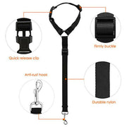 Adjustable Pet Dog Car Clip Lead Harness Strap for Vehicle Travel Restraint Use - Black V528-PETSAFETYSEAT-BLACK-25458