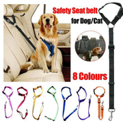 Adjustable Pet Dog Car Clip Lead Harness Strap for Vehicle Travel Restraint Use - Blue V528-PETSAFETYSEAT-BLUE-11318