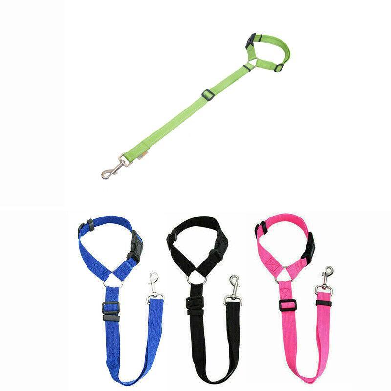 Adjustable Pet Dog Car Clip Lead Harness Strap for Vehicle Travel Restraint Use - Blue V528-PETSAFETYSEAT-BLUE-11318