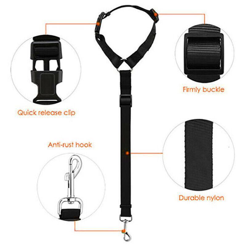 Adjustable Pet Dog Car Clip Lead Harness Strap for Vehicle Travel Restraint Use - Blue V528-PETSAFETYSEAT-BLUE-11318