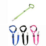 Adjustable Pet Dog Car Clip Lead Harness Strap for Vehicle Travel Restraint Use - Pink V528-PETSAFETYSEAT-PINK-77403