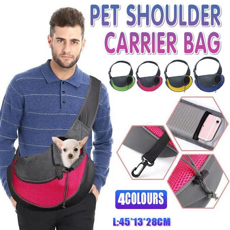 L Size Pet Shoulder Carrier Bag Puppy Cat Dog Travel Sling Backpack Portable - Rose Red V528-PETSHOULDERBAGS-ROSERED-L-97809