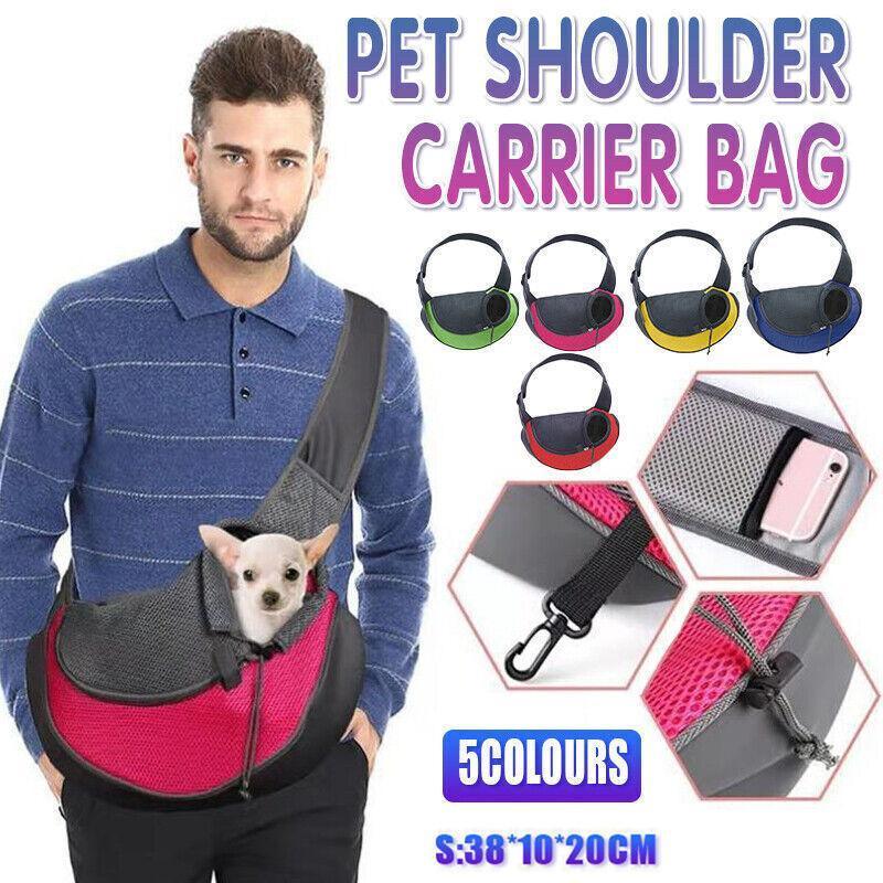 S Size Pet Shoulder Carrier Bag Puppy Cat Dog Travel Sling Backpack Portable - Rose Red V528-PETSHOULDERBAGS-ROSERED-S-78732