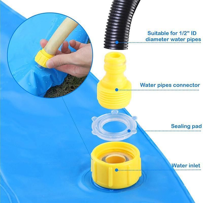 100cm Dog Splash Pad Inflatable Pet Sprinkler Mat PVC Water Play Toy for Outdoors V528-PETSPRAYPAD-100CM-851475
