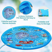 100cm Dog Splash Pad Inflatable Pet Sprinkler Mat PVC Water Play Toy for Outdoors V528-PETSPRAYPAD-100CM-851475