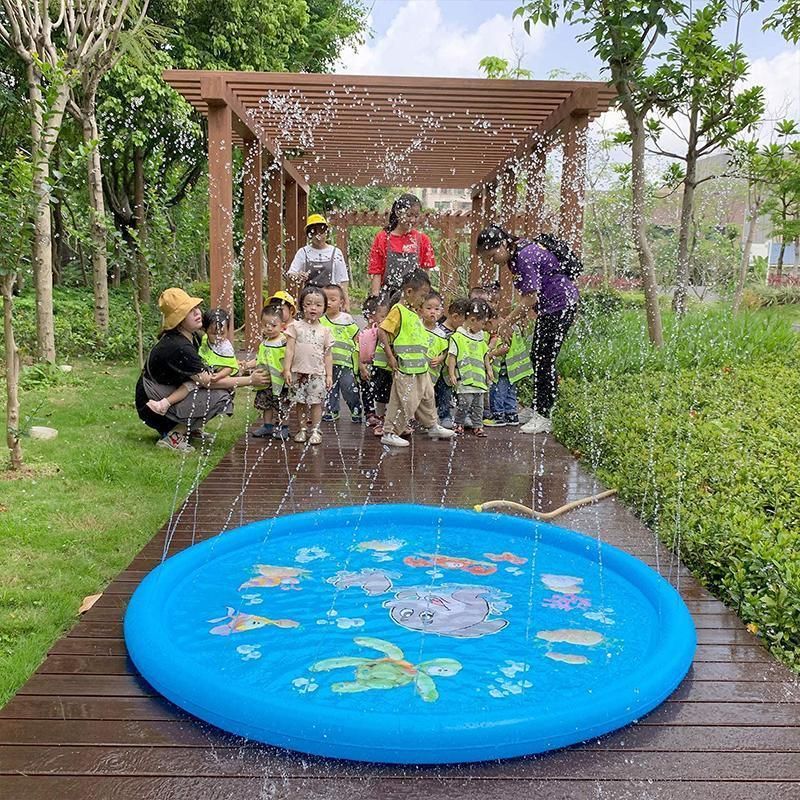 100cm Dog Splash Pad Inflatable Pet Sprinkler Mat PVC Water Play Toy for Outdoors V528-PETSPRAYPAD-100CM-851475
