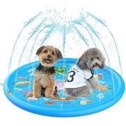 100cm Dog Splash Pad Inflatable Pet Sprinkler Mat PVC Water Play Toy for Outdoors V528-PETSPRAYPAD-100CM-851475