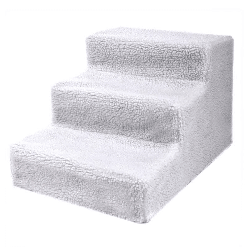 3 Steps Pet Stairs with Soft Cover for Small Dogs and Cats Portable Climbing Ramp V528-PETSTAIRS-GREY-71620